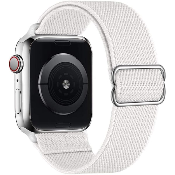 iWatch 7 Ny Elastisk Nylon Justerbar Fleksibel Vevd Apple-Rem Hvit 38mm40mm41mm white