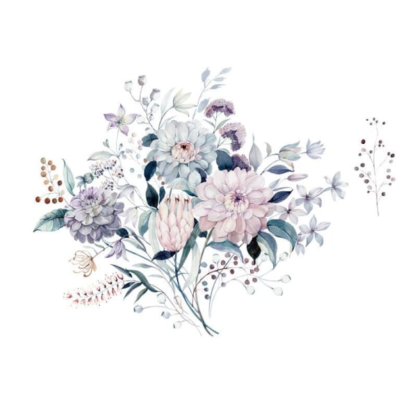 Akvarell Blommor Växter Väggdekal Klistermärke Hem Självhäftande Post