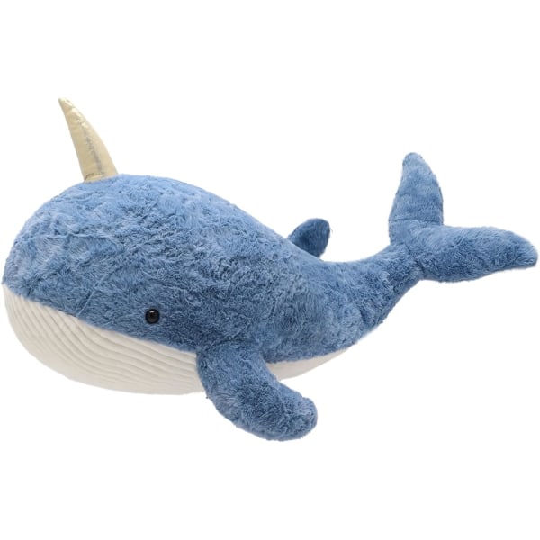Whale Shark Plyschleksak Gosedjur blød kudde Søt leksakskudde Julfödelsedagspresent (blåval, 60 cm)