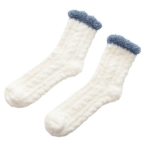 5 stk Warm Fluffy Sleep Socks til kvinder Komfortable mid-calf Winter