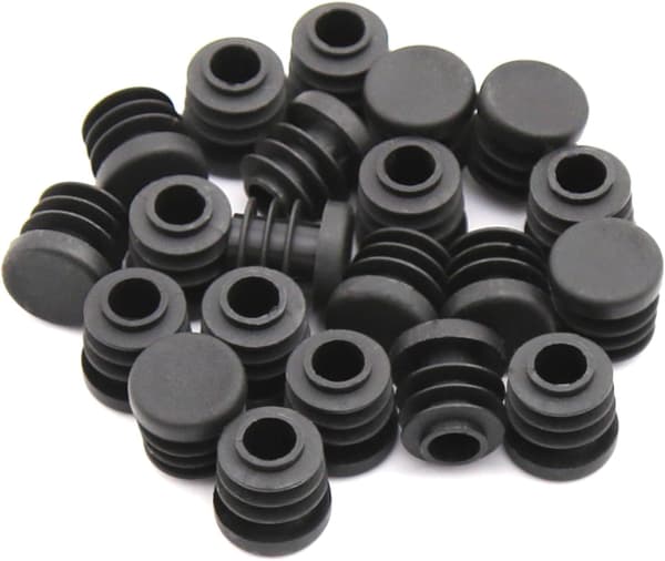 16 mm sorte plastpropper, sorte runde rørbeskyttere, indvendige endehætter til stole, skriveborde, bordben, møbelrør, 20 stk. -FF-