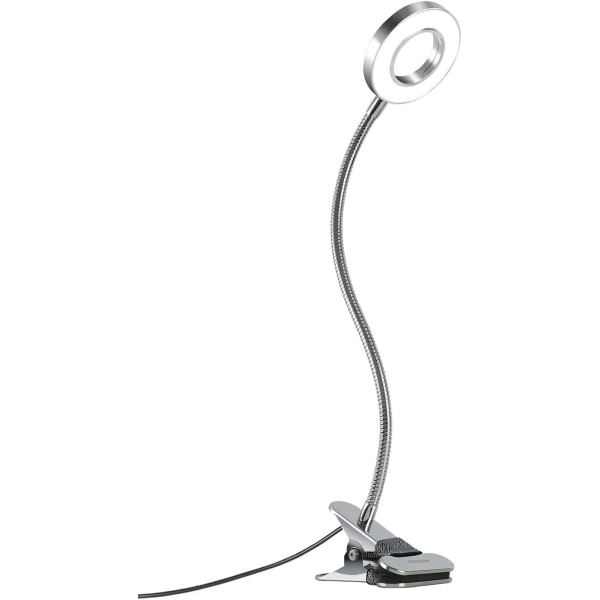 LED-lampe, 3-lägen10 dimmingsnivåer, fleksibel klämljus