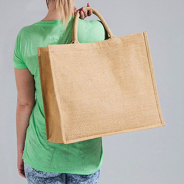 Westford Mill Jumbo Jute Shopper Bag (29 liter) One Size Natural Natural One Size