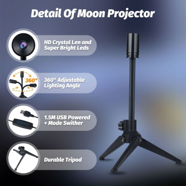 MOON Projektor Projektionslampa Nattljus