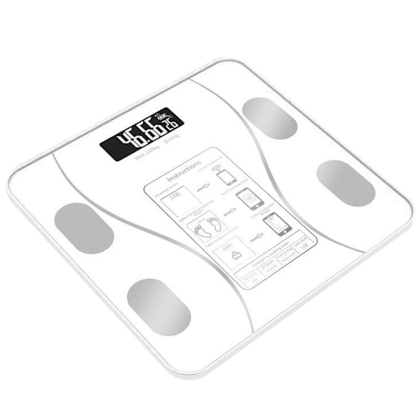Digitaalinen kylpyhuonevaaka Kehon rasva BMI-monitori VALKOINEN-XF3-
