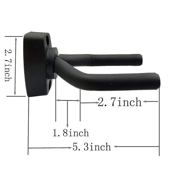 5-pack svart gitarrhängare väggmonterad display med skruvar passar gitarrer-XF3-