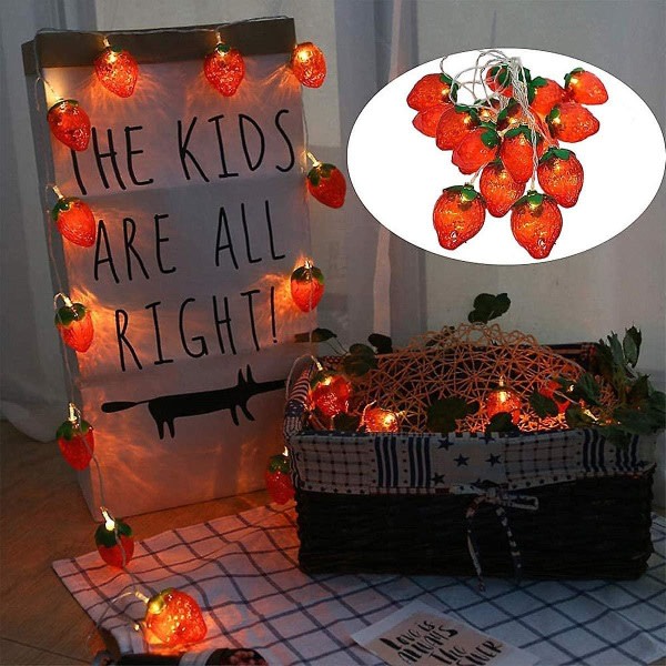 Strawberry String Lights Outdoor Festival Hage Lights Batteri