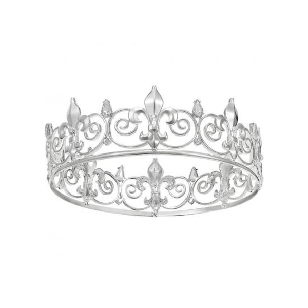 Royal King Crown Miesten Metal Prince Crowns & Tiaras hopea