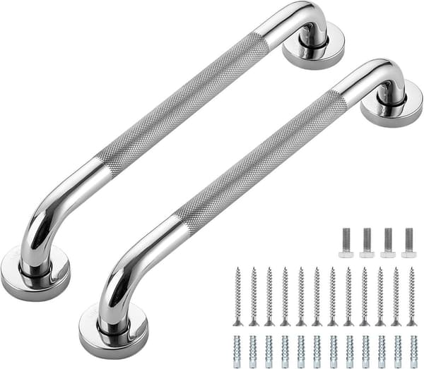 Gripehåndtak til dusj 40 cm 2-pakning sklisikkert for eldre rustfritt stål