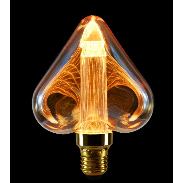 Rak tråd Hjärtformad Edison Retro Tungsten Glödlampa
