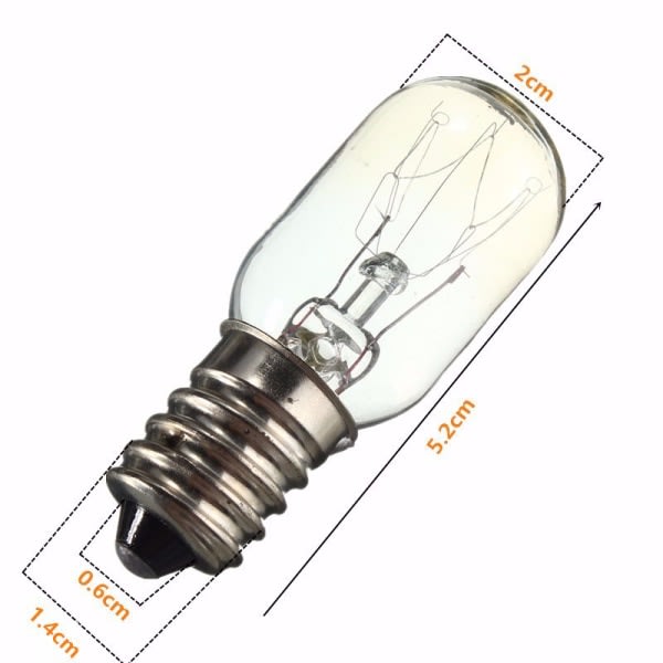 15W E14 skruvsaltlampor 220V~230V, glödlampa liten Edison-skruv varmvit, E14 symaskinslampa (5-pack)