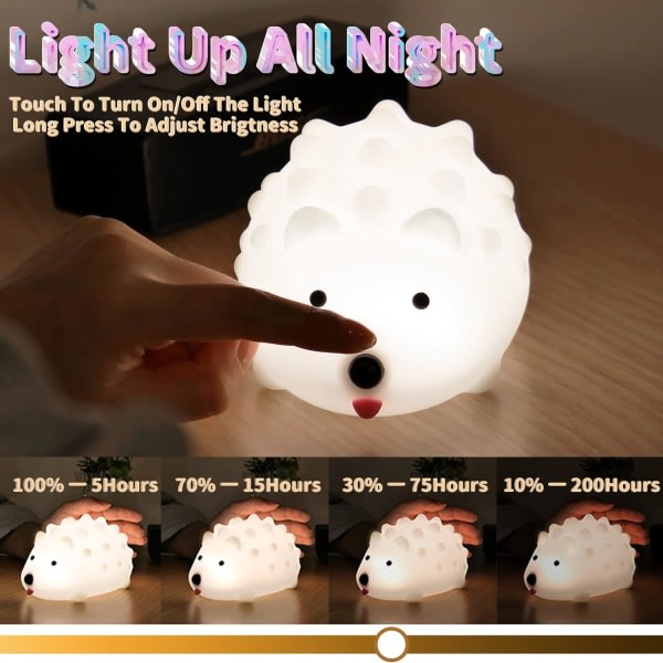 Nattlampa för barn med fjärrkontroll för baby, färgskiftande nattlampa för baby, silikon He