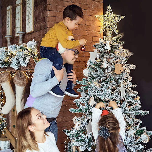Juletrestjerne, 9,84 tommer juletrestjerne, glitrende lys juletrestjerne for juletre-XF3-