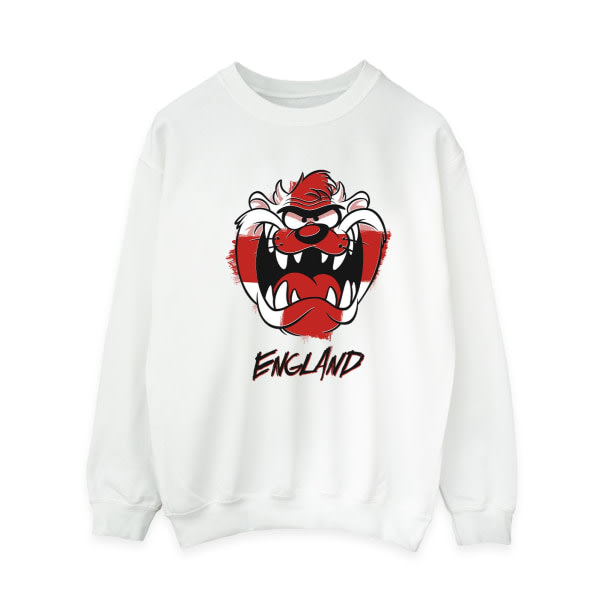 Looney Tunes Ladies/Ladies Taz England Face Sweatshirt XL Valkoinen XL