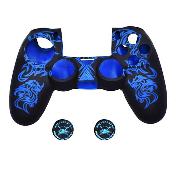 PS4-controller covers, silikonebeskyttelse til controller, kompatibel med PS4 Slim/PS4 Pro-controllere (2 tommelfingergreb)