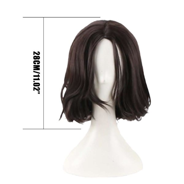 Naturlig peruk för John Wick Cosplay peruk Svart kort vågigt hår peruker-XF4-