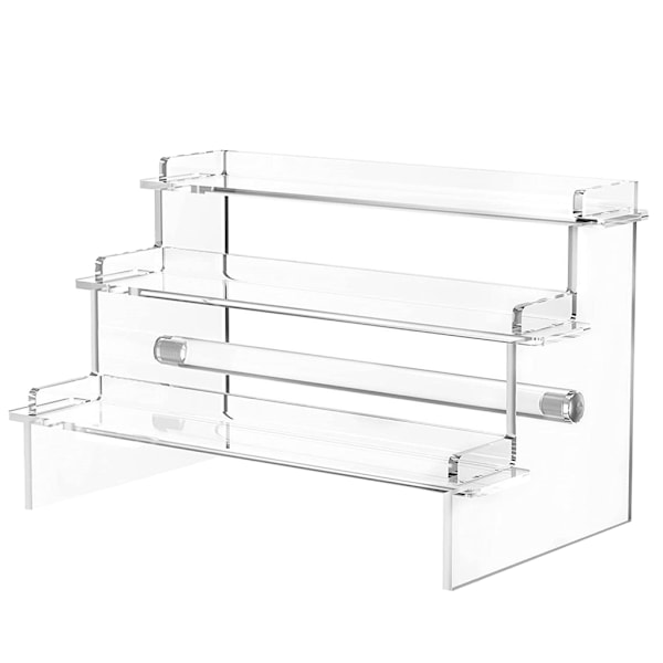 Akryl Display Stativ Hylde 3 Etager Trin Opbevaringsstativ til Cupcakes Smykker Parfumer Organizer Display Hylde Stativ