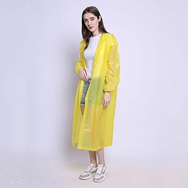 Regnjacka mode dam män regnjacka for vuxen genomskinlig camping kostym vandtät regn cape jacka gul, jämn størrelse