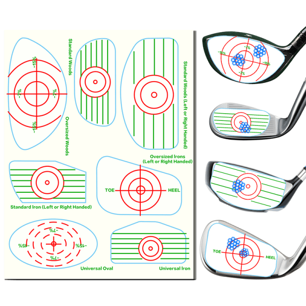 Golf Club Impact Target Label Tape Sticker Practice 35 stk