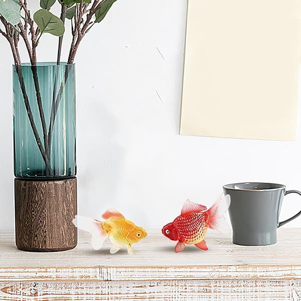 Flydende kunstig guldfisk 2 stk. realistisk til akvarium