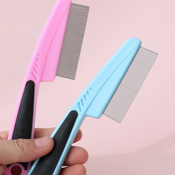 set of 2, pink and blue, cat comb with rotating teeth