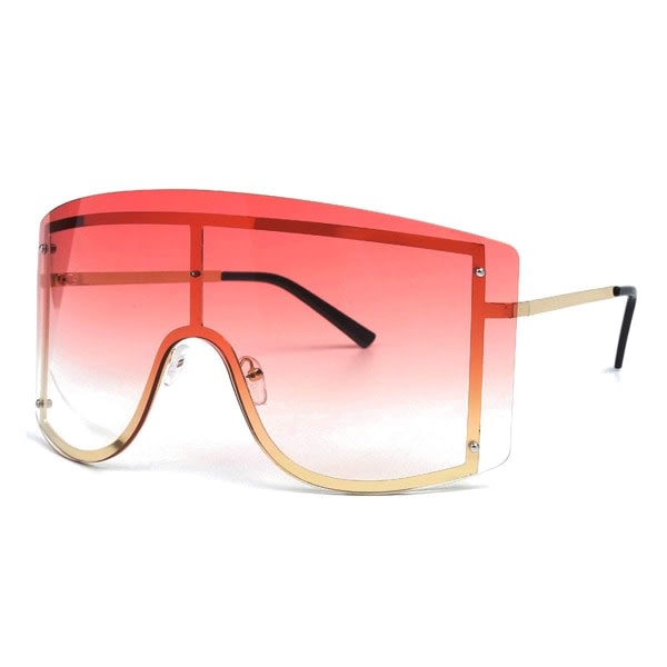 Flat Top overdimensjonerte solbriller for damemote, rosa