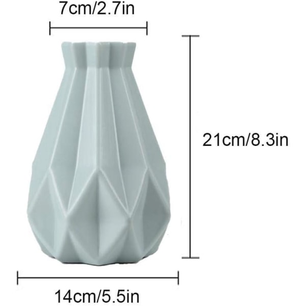 Blomvas i plast, imiteret keramisk blomkruka, blomsterarrangemang
