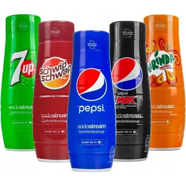 SodaStream Sirap - SodaStream - 5x Pepsi Sirap, 7UP, Mirinda - 9 liter - Koncentrat för läsk