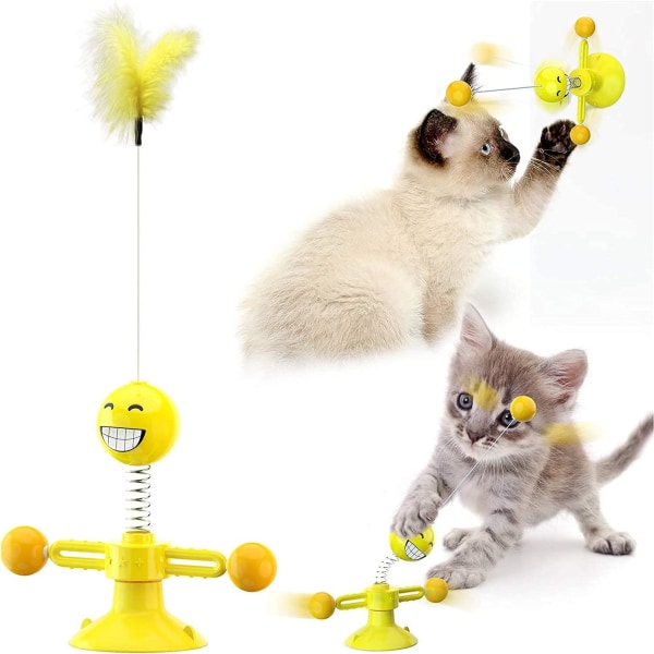 Windmill Cat Toys, Interactive Cat Toy, Cat Toy Feather, Windmill