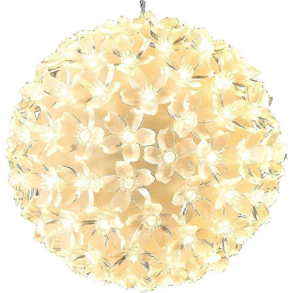 100 LED lyskæde Kugle Lysende kugle Varm hvid Juledekorationer Kugle Julebelysning Jul Ca. 15 cm (FMY)