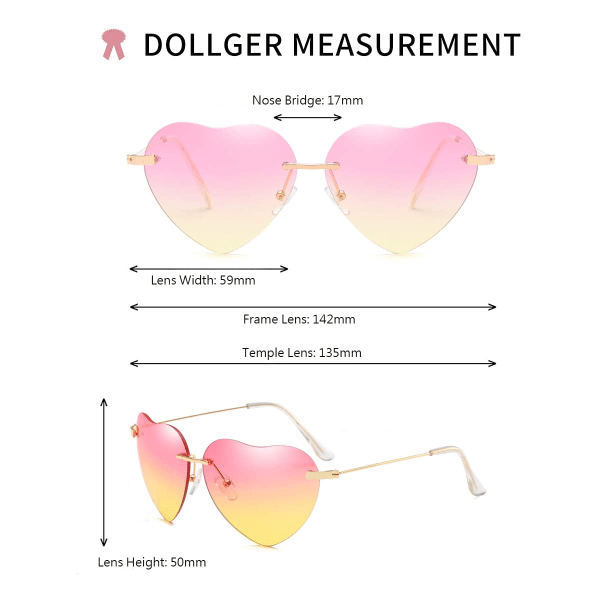 Hjärta Solglasögon Dam Polariserad Metallbåge Trendigt Söt hjärta