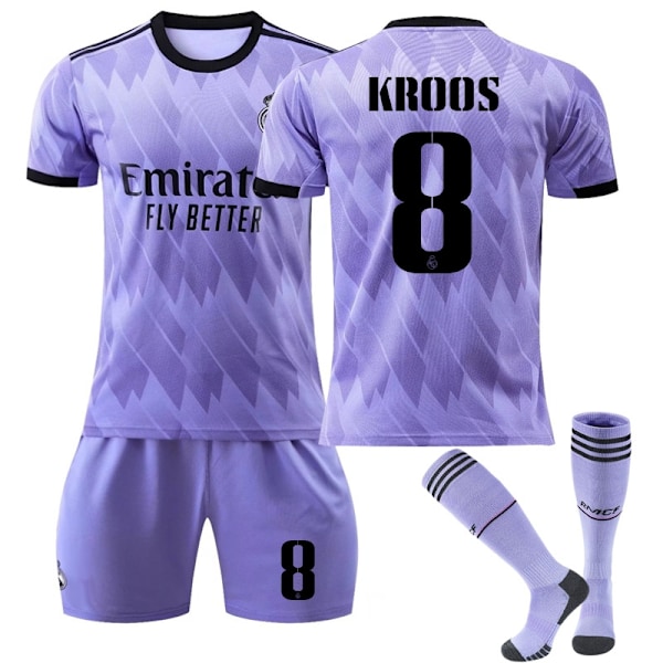 Ny sæson 2022-2023 Real Madrid fodboldtrøje fodboldsæt - Perfekt KROOS 8 KROOS 8 Kids 22(120-130CM)