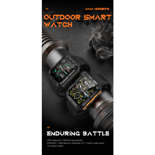 Ny C20pro Bluetooth-samtale Smart Watch Utendørs Tre Bevis Sport