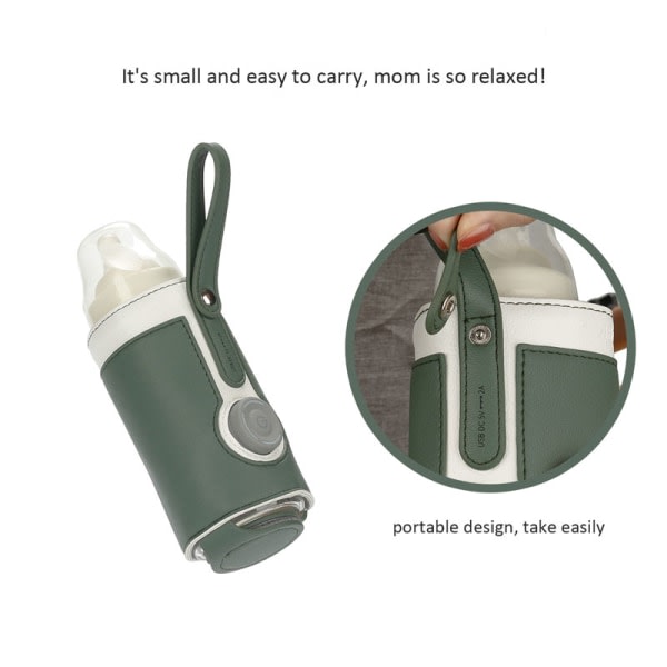 USB Milk Heat Keeper Portable Car Travel Flaskevarmer - Grønn