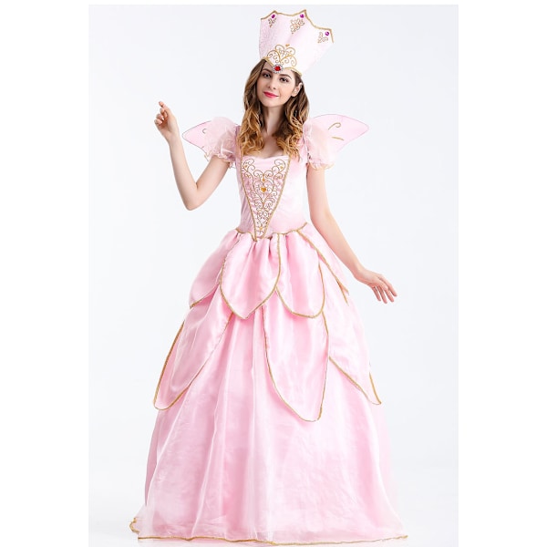 Klassisk lyserød prinsessekostume til kvinder i 3 dele S