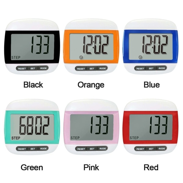 LCD Stegräknare Steg Kilometerräknare ROSA Pink