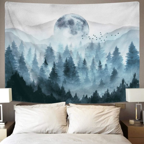 Misty Forest Tapestry Foggy Mountain Tapestry Magical Tree style 1 150*200cm