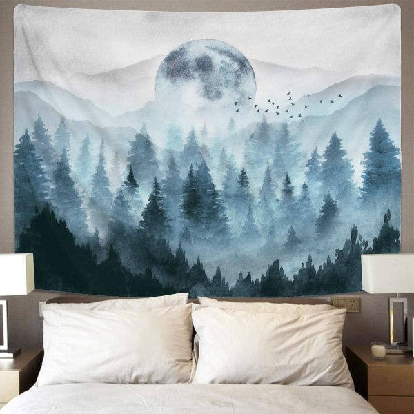 Misty Forest Tapestry Foggy Mountain Tapestry Magical Tree style 1 180*230cm
