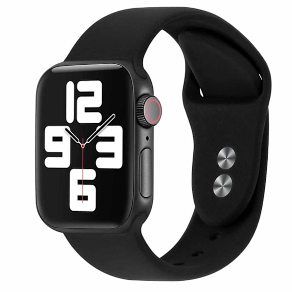 Apple Watch 38/40/41 1/2/3/4/5/6/7/8/SE Musta Silikoninen Ranneke Musta black