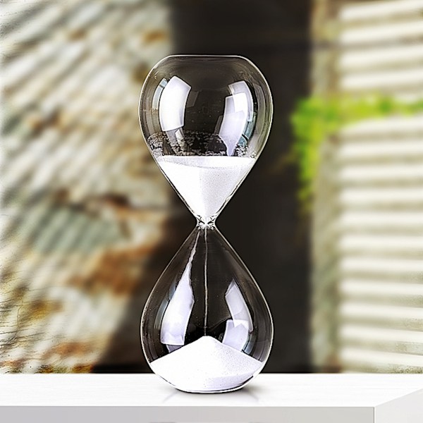 5/30/60 Minutters Rund Sandtimer Personlighed Glas Timglas Ornament Nyhed Tidshanteringsværktøj Hvid White 60Mins