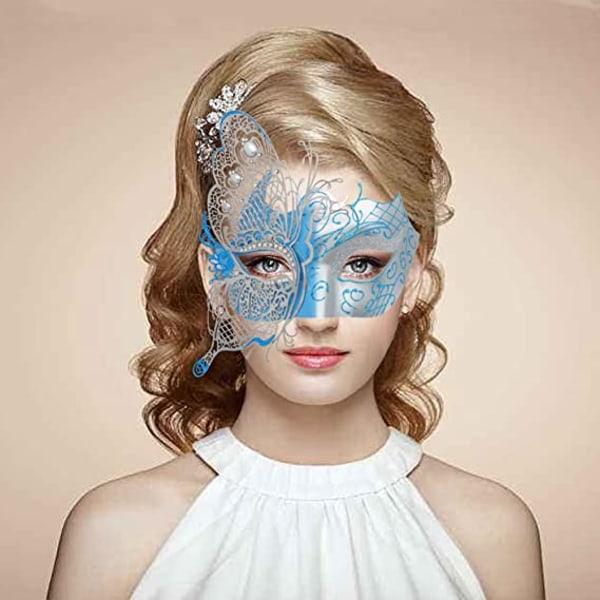 Festmaske, mystisk venetiansk sommerfugldame maskerade maske