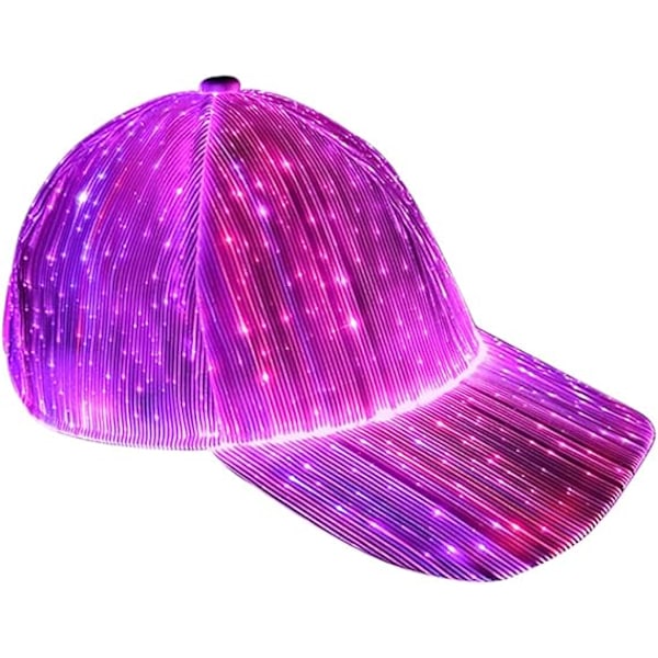 LED Baseball Cap Hat RGB med 7 farver Luminous Glowing USB-opladning L