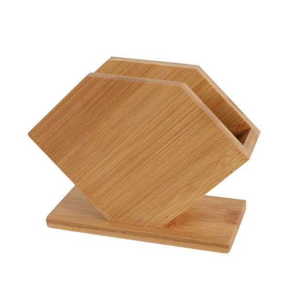 Servetthållare i bambu, 15 x 17 cm, för matbord för hemmafest, N
