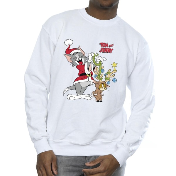 Tom & Jerry julerensdyrsweater til mænd 4XL Hvid 4XL