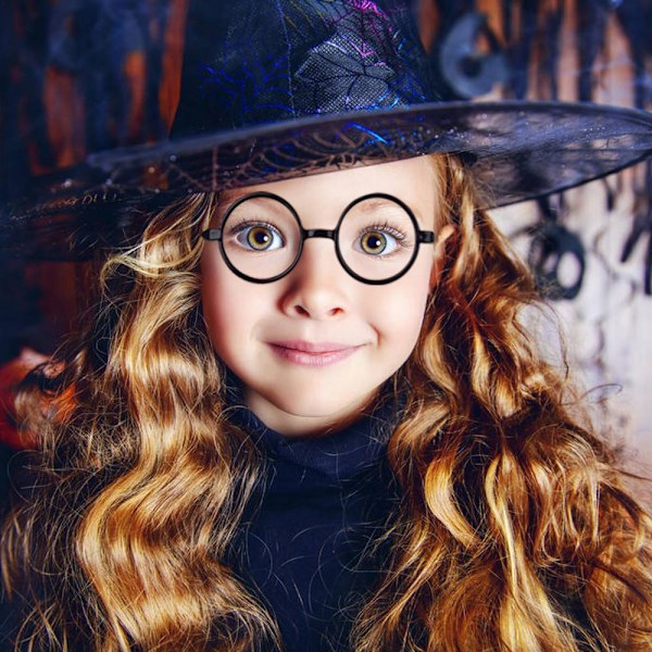 Halloween svarta runda bågar Harry Potter glasögon utan linser