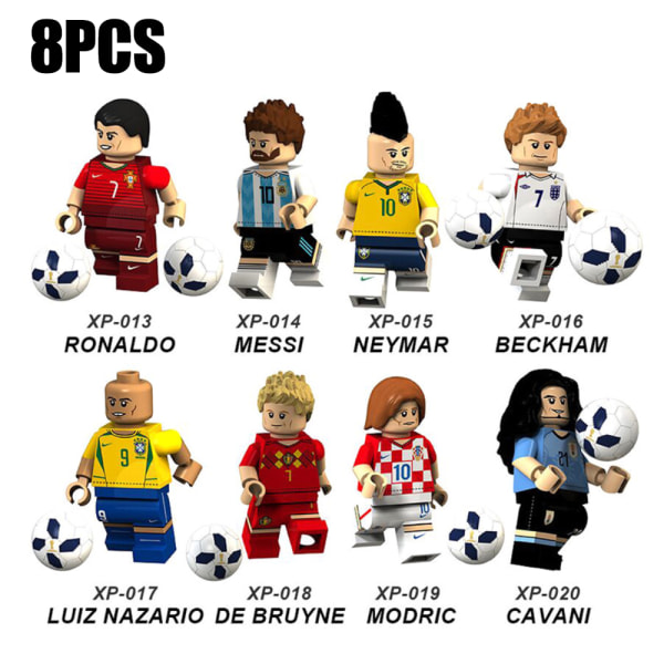 8:a Fotbollsspelare Mini Block Building Action Figurer leksak