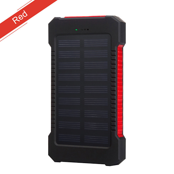 Solcellsladdare 20000mAh, Bärbar, Röd Röd 20 000