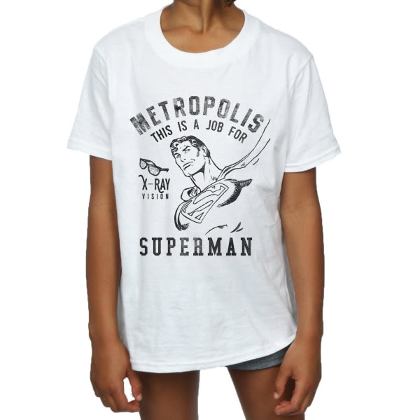 DC Comics Girls Superman X-Ray Puuvilla T-paita 9-11 v Valkoinen Valkoinen 9-11 V