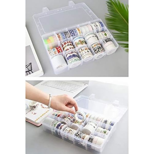 15 fack förvaringsbox för skrivbordstejp, minilåda med klistermärken i papper