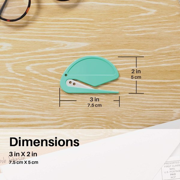 Ovanliga skrivbord Brevöppnare - Mintgrön 3 stycken - skarpa och effektiva - Öppna kuvert med lätthet (mintgrön, 3 stycken)